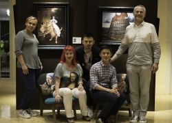 The team of the exhibition and friends who helped: Guillaume Levi-Lambert, Sean Soh, Mark Goh (Art Porters, Singapore), Svetlana Petrova, Alyona Minina (Fat Cat Art, Russia)