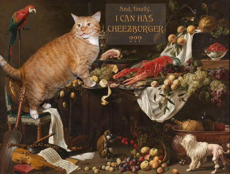 Adriaen van Utrecht, I CAN HAS CHEEZBURGER? 1644 Адриан ван Утрехт, А можно мне чизбургер? 1644