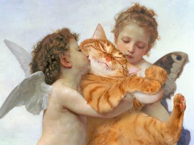 William Adolphe Bouguereau, Cupid and Psyche as Children, with the Kitten